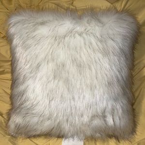 Faux fur throw pillow